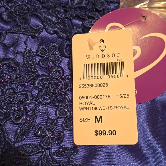 Windsor Royal Blue Lace Mini Dress NWT - Picture 6 of 6